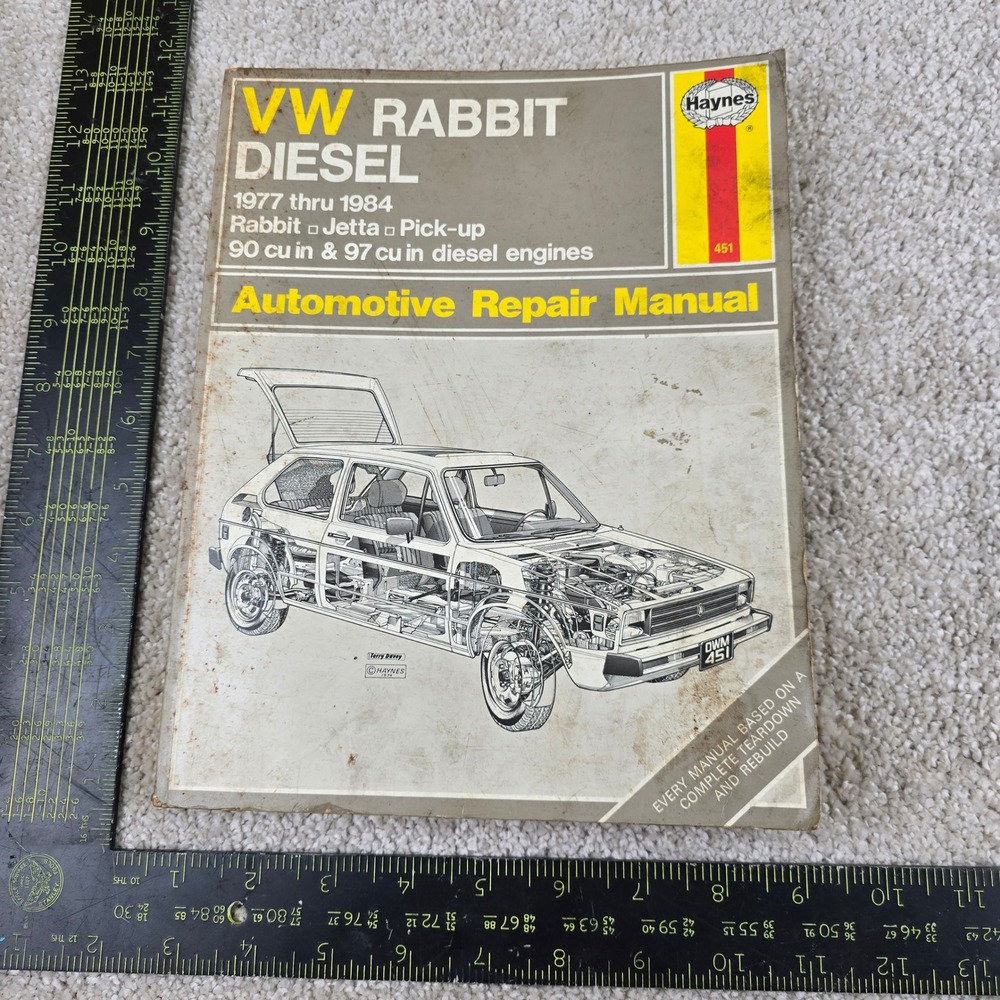 Haynes VW Rabbit Diesel Repair Manual 1977-1984 Jetta Pick-up 451